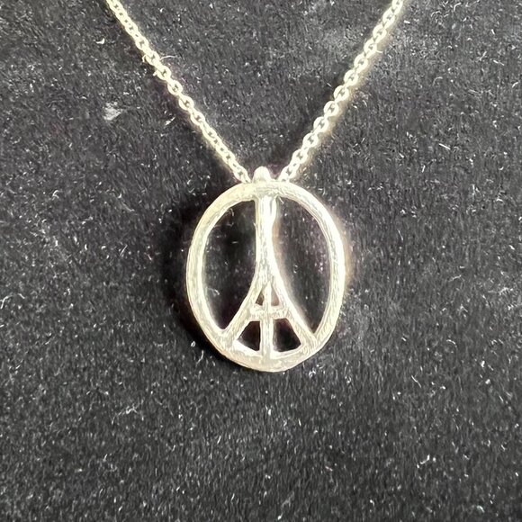 Vintage Sterling Silver Peace Necklace - Picture 1 of 4
